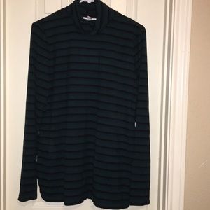 NWT Green with black striped turtleneck.